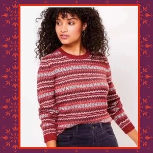 🎁🆕 🎁 LOFT Burgundy Women’s Wool-Blend Sweater~Size Small